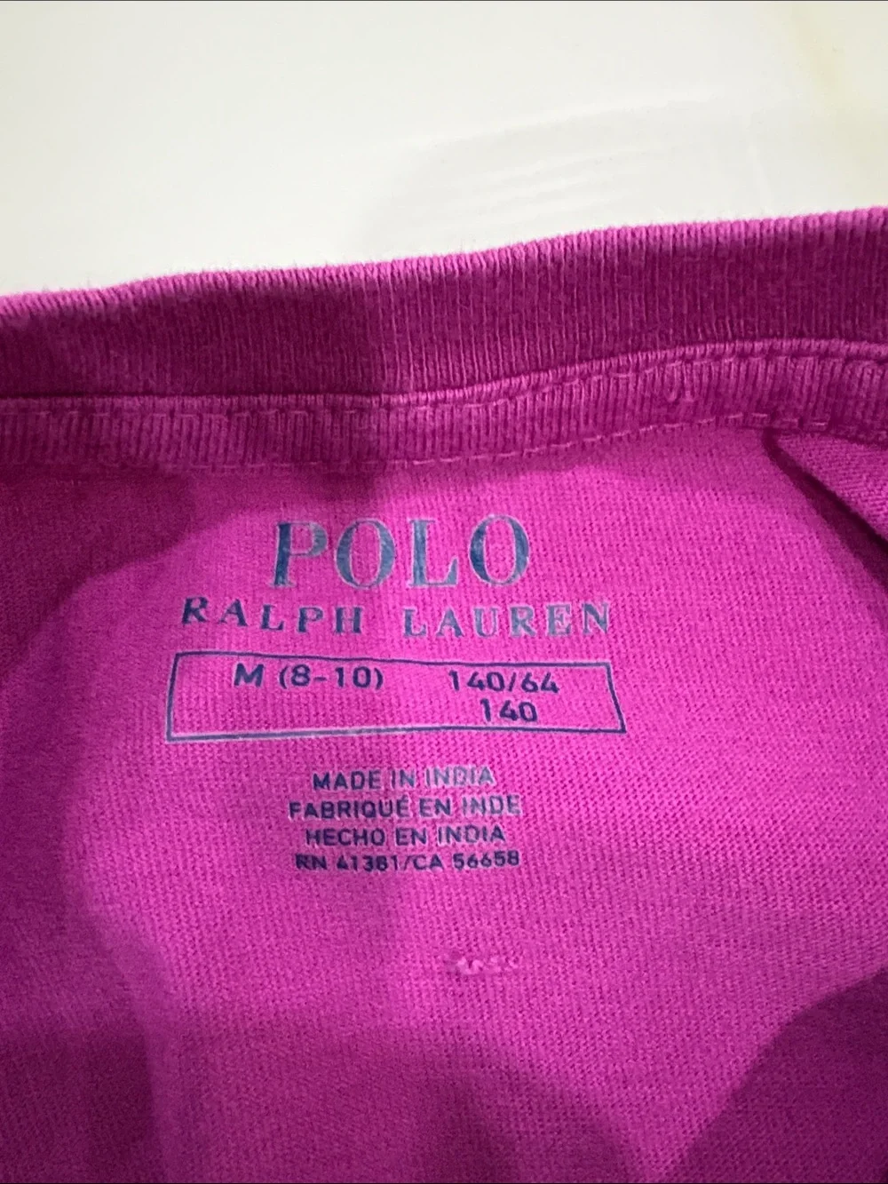 Ralph Lauren Girls' Fuchsia Drawstring Tee Dress size med